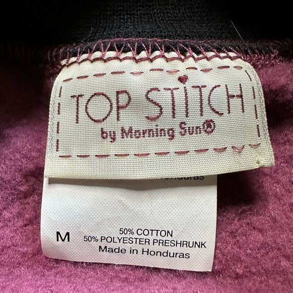 Vintage Top Stitch by Morning Sun Purple Embroidered Floral Sweatshirt Size M - Picture 2 of 6
